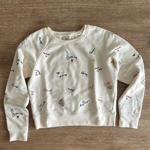 Madewell Embroidered Shrunken Sweatshirt in Subway Graffiti NWOT